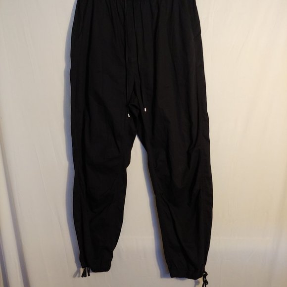 Abercrombie & Fitch Black cotton joggers with pockets and drawstring Large - Picture 1 of 9